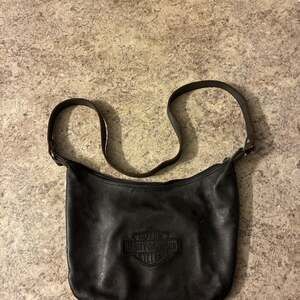 Vintage Harley-Davidson Embroidered Leather Crossbody Purse